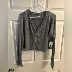 NWT! Small SO Brand Grey Cropped Lounge Shirt